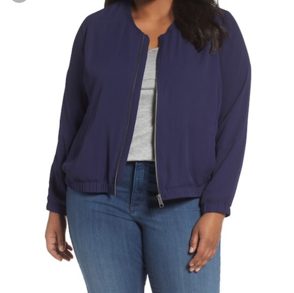 Sejour Jackets & Blazers - NEW Sejour Bomber Jacket Navy Blue sz 14 NWT